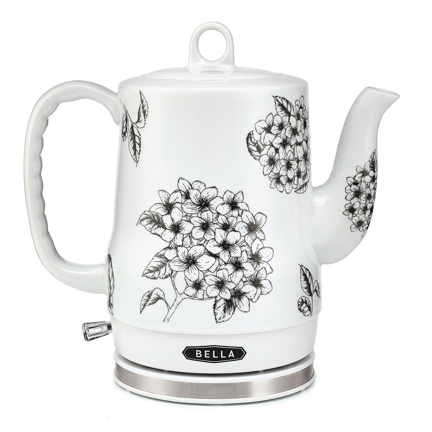 Bella 1.2L Electric Ceramic Tea Kettle with Detachable Base and Boil Dry Protection