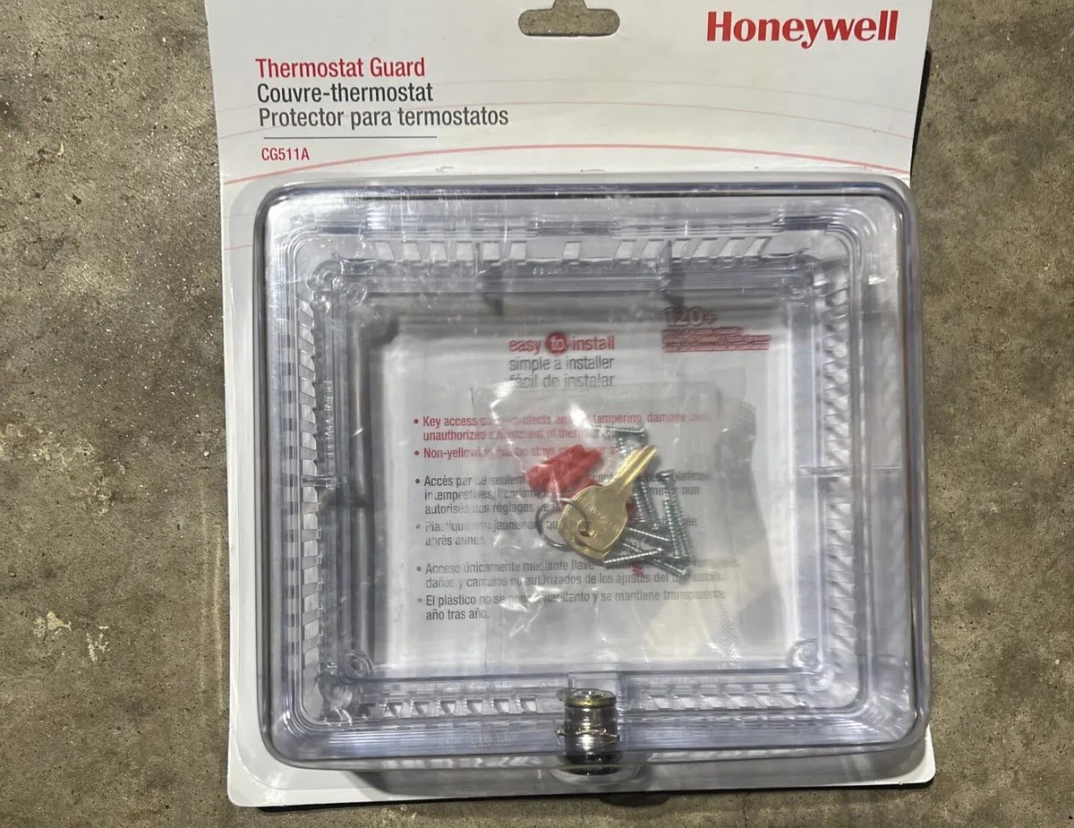 Honeywell Home CG510A Thermostat Guard, Small, Fits Thermostats 4.375H x  4.375W inches or Smaller - Programmable Household Thermostats 