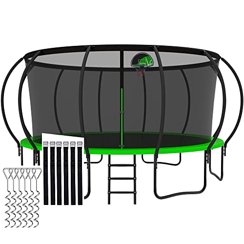 15FT 1500LBS Trampoline with Enclosure Net