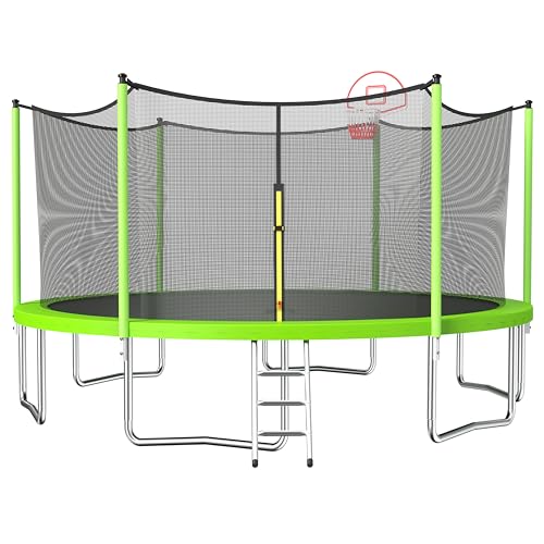 16FT BETTER LEADER Trampoline with Safety Net and Basketball Hoop