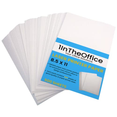 1InTheOffice White Laser Printer Paper, 8.5 x 11, 24lb, 500 Pack