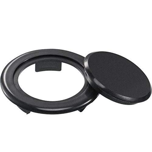 Standard Size 2 Inch Patio Table Umbrella Hole Ring and Cap Set (Black)