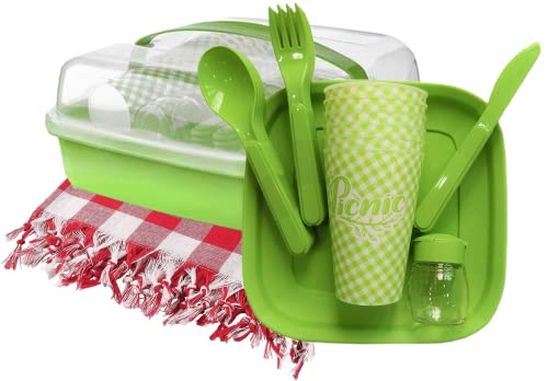 33 Piece Plastic Picnic Set for Camping