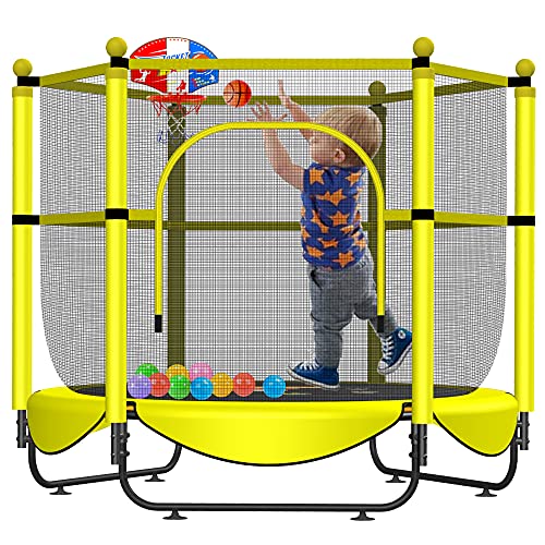 60-inch Kids Trampoline with Safety Enclosure