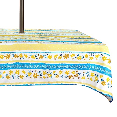 60×84 inch Patio Tablecloth with Umbrella Hole