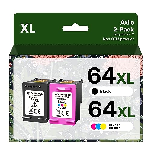Axlio 64XL Black & Color Ink Combo for Envy Photo & Inspire 7000 Series (2-Pack)