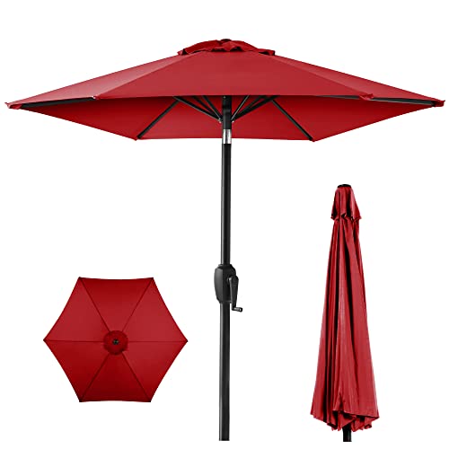 7.5ft Outdoor Market Table Patio Umbrella - Red
