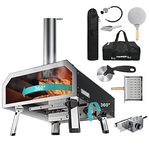 ABORON 16" Multi-Fuel Outdoor Pizza Oven with Accessories