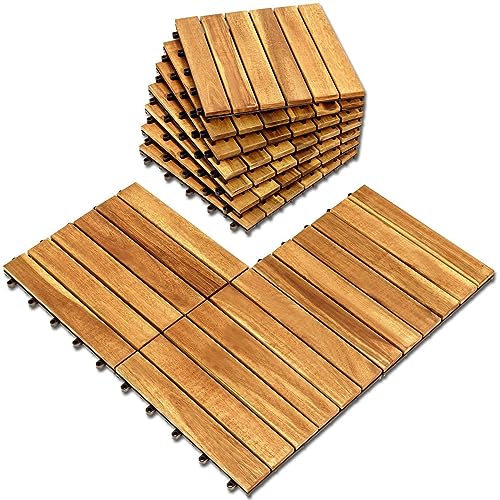 Acacia Hardwood Interlocking Deck Tile