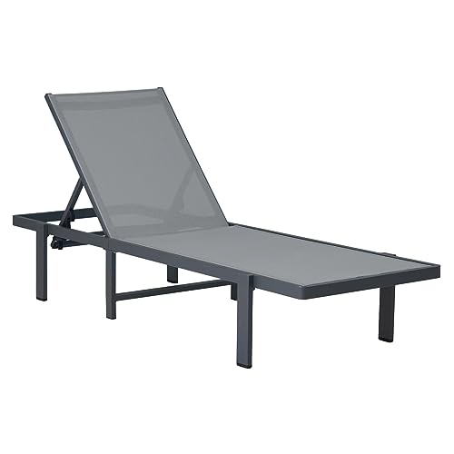 Adjustable Five-Position Outdoor Chaise Lounge Chair