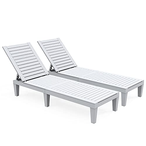 Adjustable Outdoor Chaise Lounge Chairs Set of 2