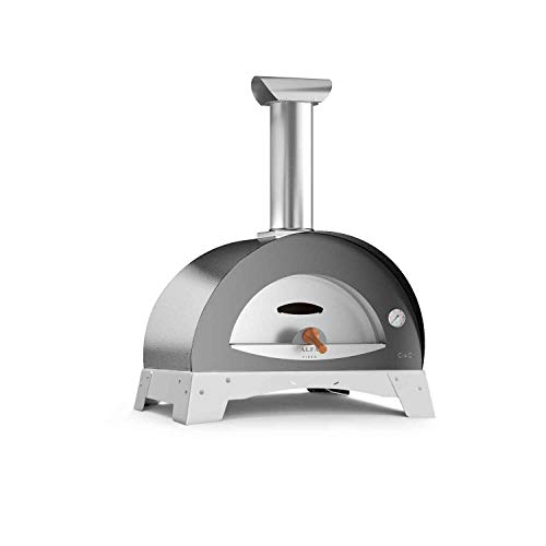 ALFA Ciao M 27" Countertop Wood Fired Pizza Oven (FXCM-LGRI-T), Silver Gray
