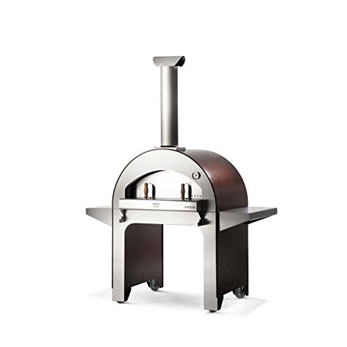 ALFA FX4PIZ-LRAM 4 Pizze Outdoor Stainless Steel Wood Fired Pizza Oven, Red