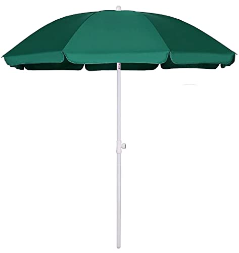 AMMSUN 6FT Beach Umbrella with Tilt Function - 6' Green