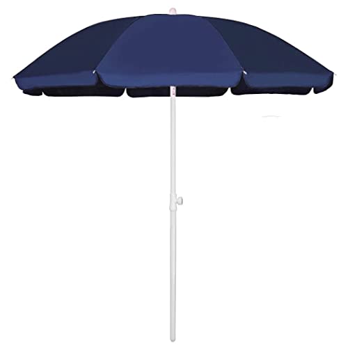 AMMSUN 6FT Portable Beach Umbrella with Tilt Function and UPF 50+ Protection