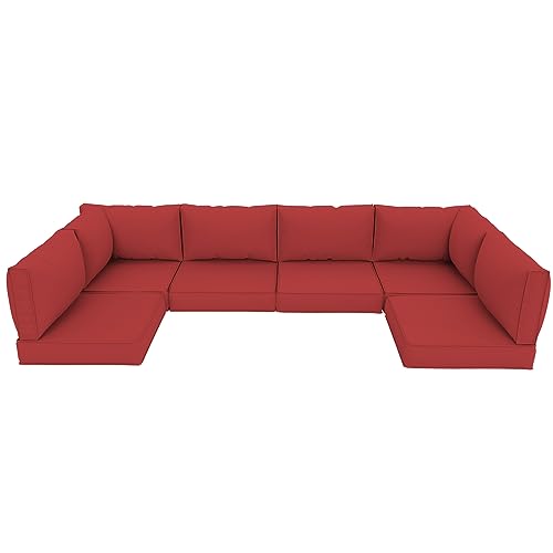 Amopatio Red Replacement Outdoor Sectional Seat Cushions