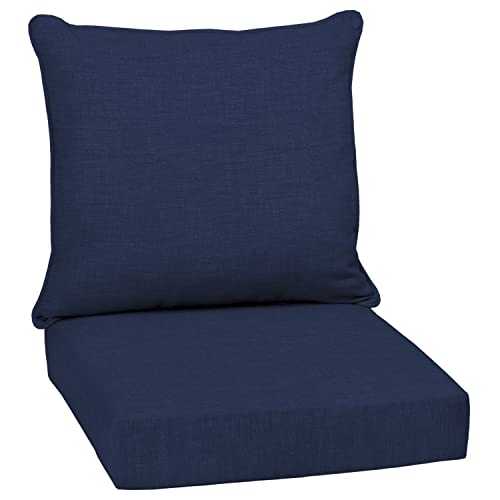 Water Repellant Deep Seat Cushions Set, Sapphire Blue Leala (24x24)