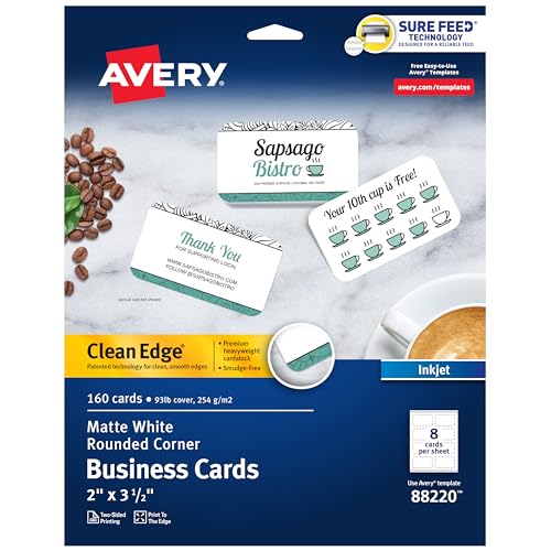 Avery Business Cards with Sure Feed Technology