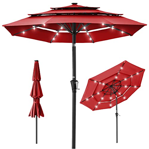 BCP 10ft 3-Tier Solar Patio Umbrella