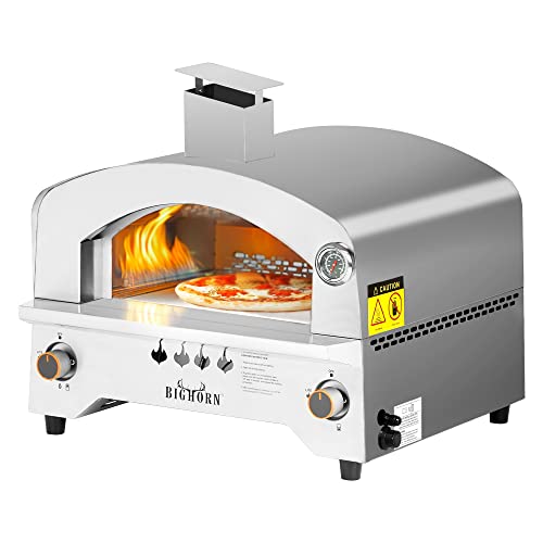 Portable Propane Pizza Oven with 13" Stone & Stainless Steel Maker