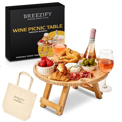 BREEZIFY Portable Wine Picnic Table