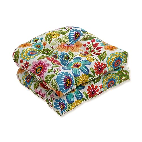 Bright Floral Outdoor Chair Seat Cushion