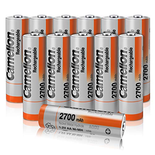 Camelion AA 2700mAh Rechargeable Battery (12 Pack) with Storage Case