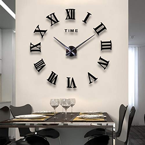 City Mirror 3D Wall Clock Black