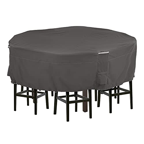 Ravenna 94" Round Patio Table & Chair Set Cover, Dark Taupe