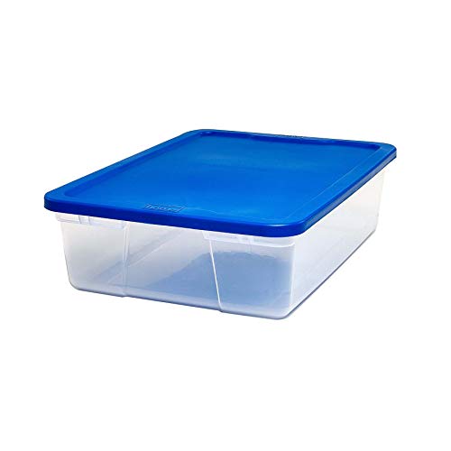 Clear Plastic Underbed Storage with Lid, 28 Quart, Stackable, 8-Pack