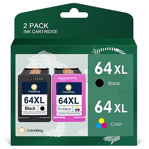 ColorKing Remanufactured HP 64XL Ink Cartridge Combo Pack
