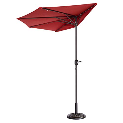 Compact 9ft Semicircle Patio Umbrella