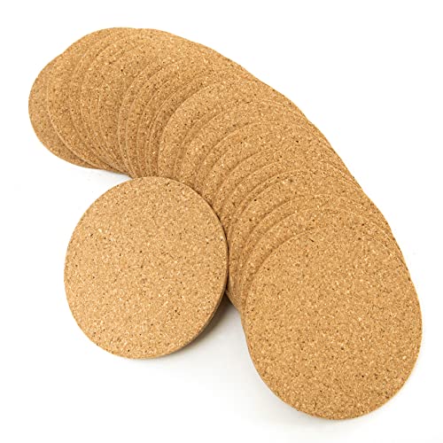 Cork Coasters for Drinks - 50 Pack 3.5" Round Blank Coasters