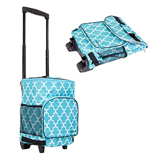 dbest Ultra Compact Cool Cart, Moroccan Tile Insulated Rolling BBQ Beach Cooler
