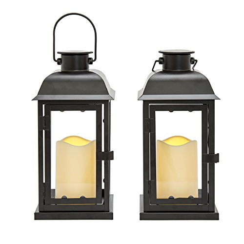 Decorative Solar Outdoor Lanterns - Set of 2