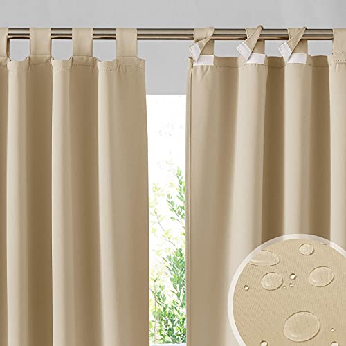 Detachable Top Waterproof Outdoor Blackout Curtains Drapes