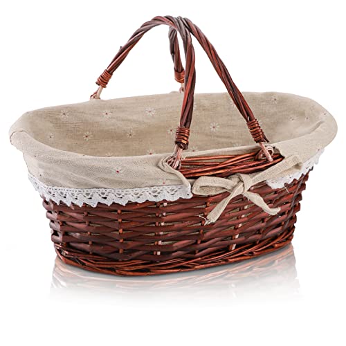 Willow Harvest and Gathering Basket with Handle by Dicunoy