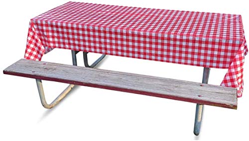 Disposable Red and White Checkered Tablecloths (5 Pack)