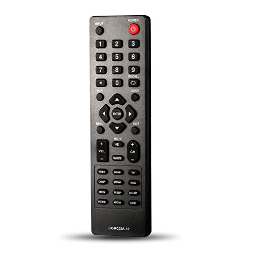 DX-RC02A-12 Universal TV Remote Control for Dynex TVs