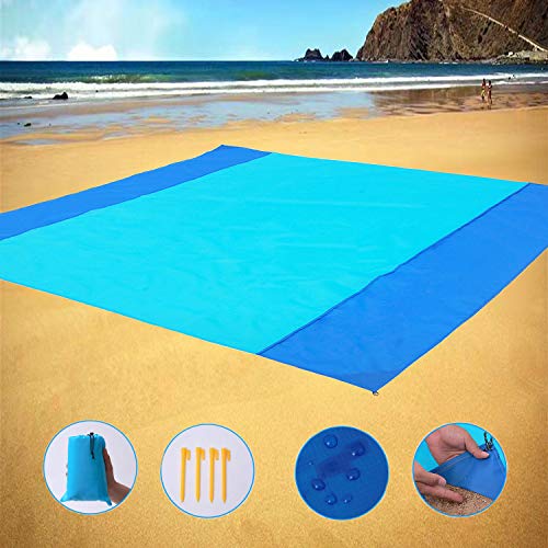 Earthsp Sand-Free Beach Blanket: Large Waterproof Picnic Mat