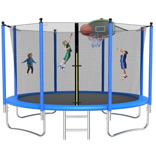 Evedy 12FT Trampoline with Basketball Hoop