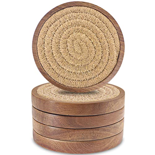 Eykao Wood Coasters for Drinks - Stylish and Functional Coasters
