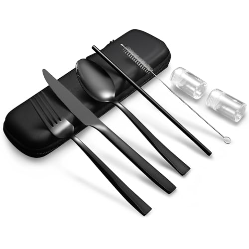 Fiwarex Portable Stainless Steel Reusable Cutlery Set for On-the-Go Dining