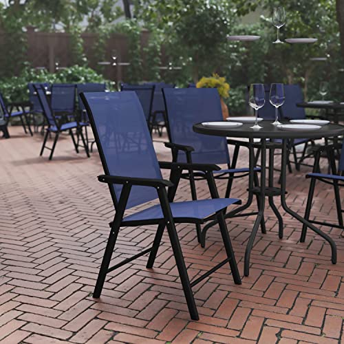 Paladin Navy Outdoor Folding Patio Sling Chair (2 Pack)" by Flash Furniture