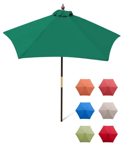 Formosa Wooden 7ft Patio Umbrella - Hunter Green