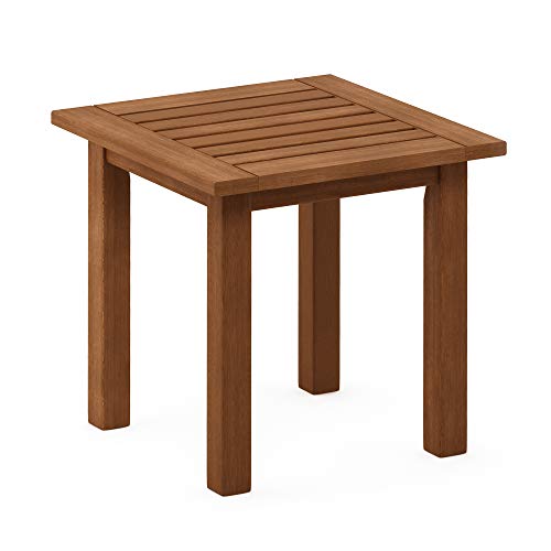 Furinno FG18506 Tioman Hardwood Patio Furniture Outdoor End Table, Natural