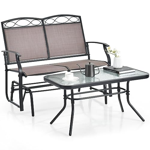 Giantex Patio Glider Bench Set