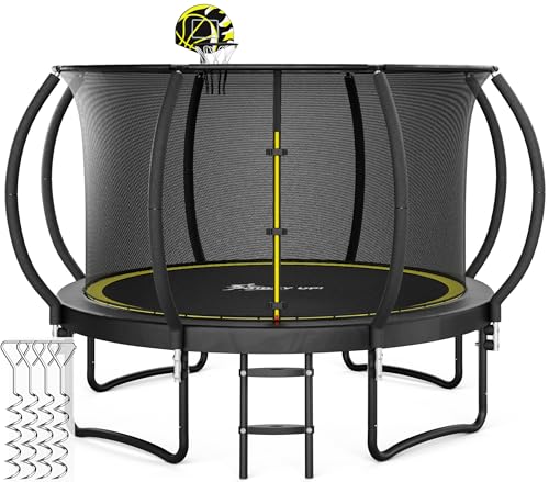Giddy Up Trampoline with Basketball Hoop