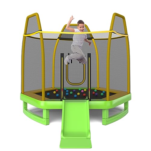 GYMAX 7FT Trampoline with Slide