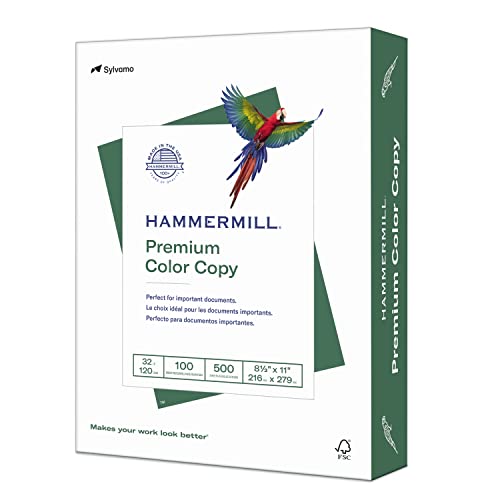 Hammermill Premium Color 32 Lb Copy Paper, 8.5 x 11 - 1 Ream (500 Sheets)